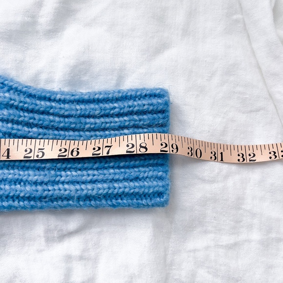 Chunky Soft Robin's Egg Blue Boxy Turtleneck Sweater Size Medium Cozycore - Picture 8 of 9